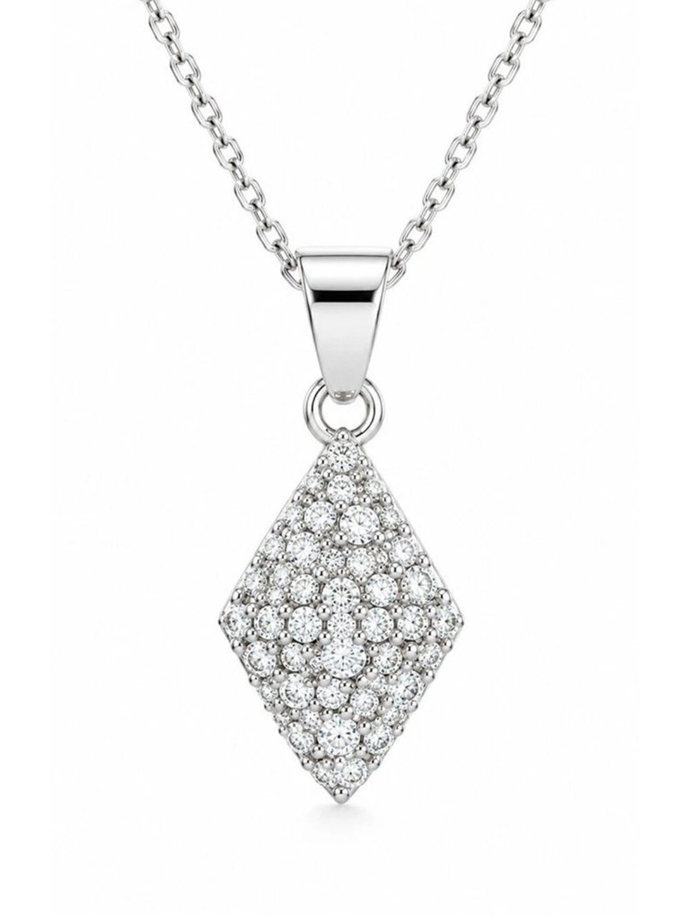 Genuine 0.70 Cts Diamond Pendant 14k White Gold